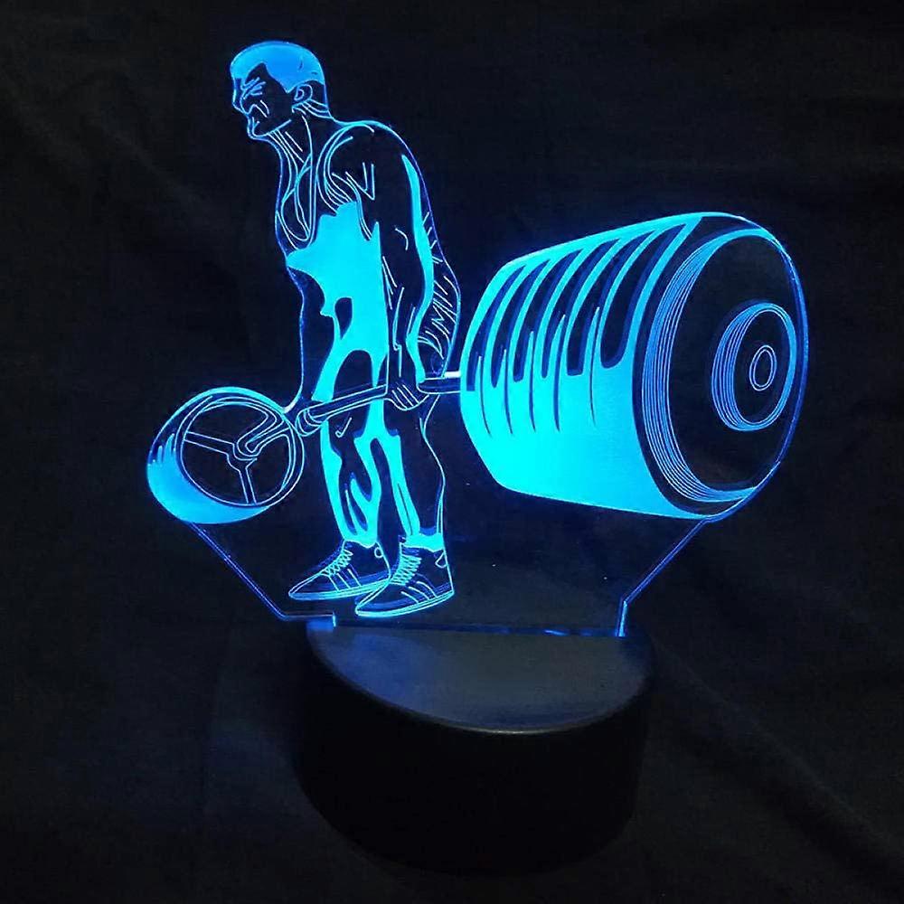 3D Illusion Night Light Weight Lifting 3D Night Light 7 Colo
