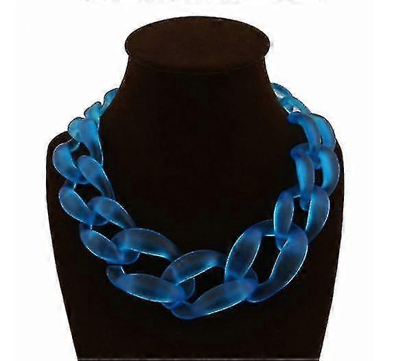 Vintage pryskyřice Lackingone akrylový límec Chunky Choker Statement Bib Chain Přívěsky