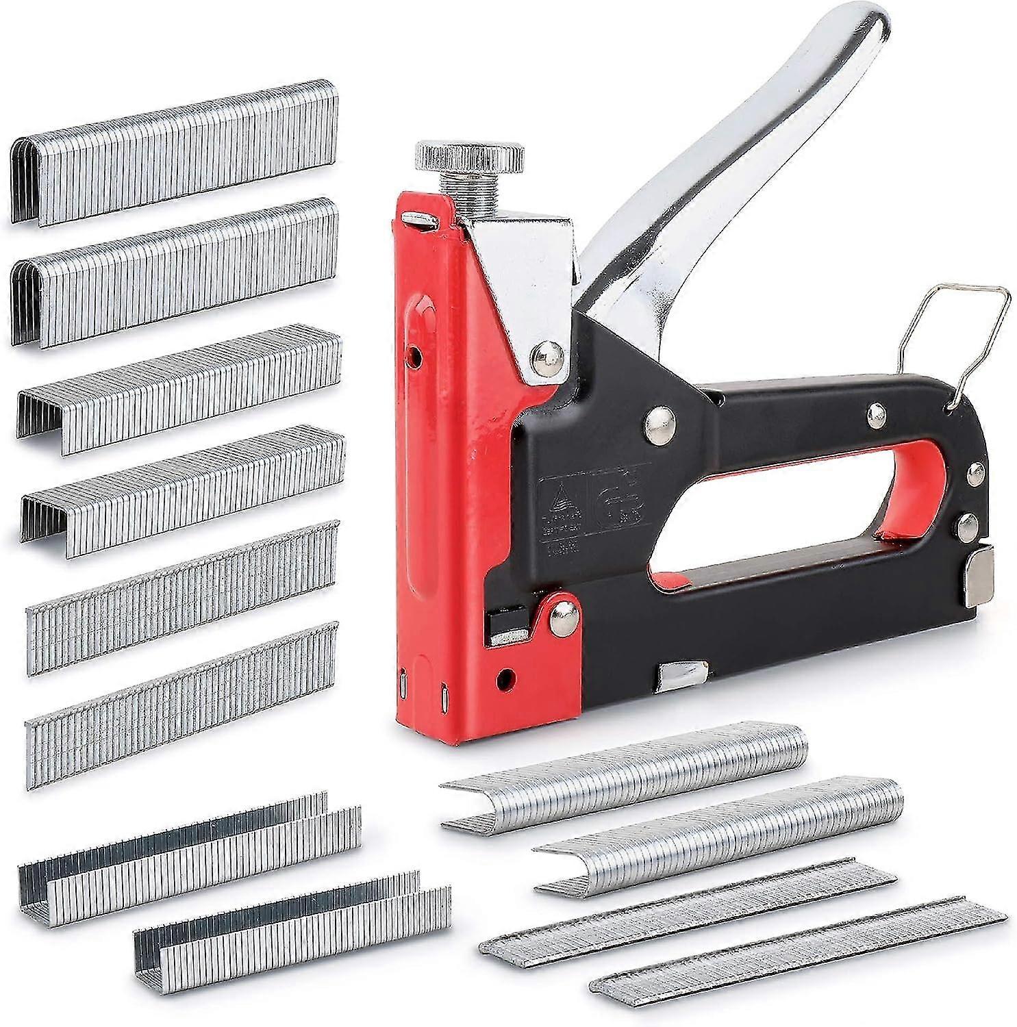 3-in-1 Staple & Nail Gun Set. Strong Hand Tacker With Jam Release. Quickly Attach Materials & Fabrics, Re-upholster Furniture, Decorate & Repair With-