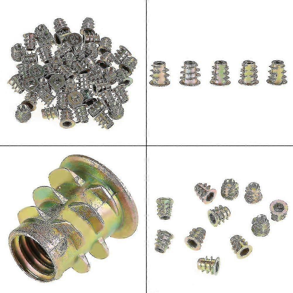 Hex Nut Insert Nuts För Trä - Zinklegering Möbelmuttrar (50st)