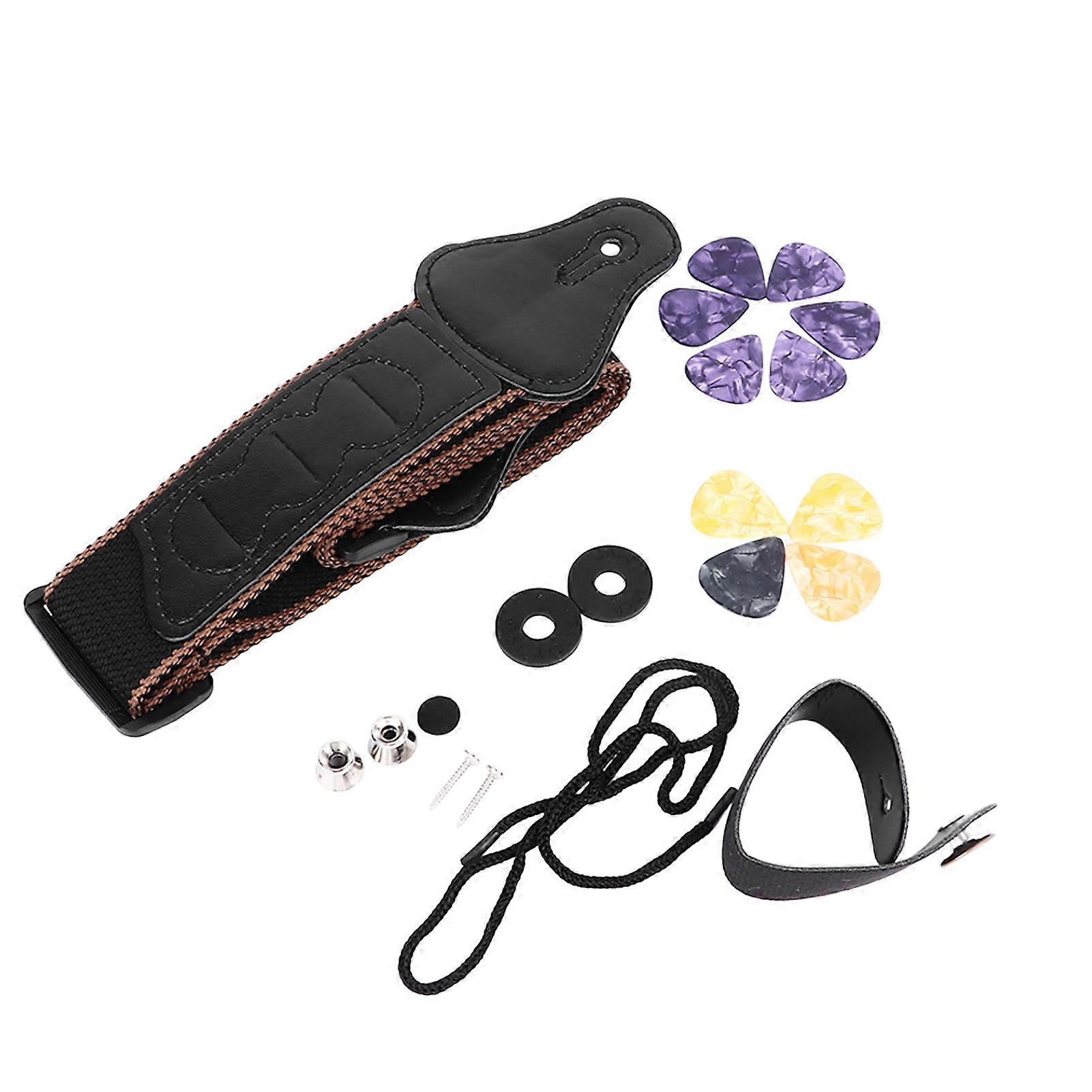 Adjustable Electric Guitar Bass Strap with Pick and Accessories Set