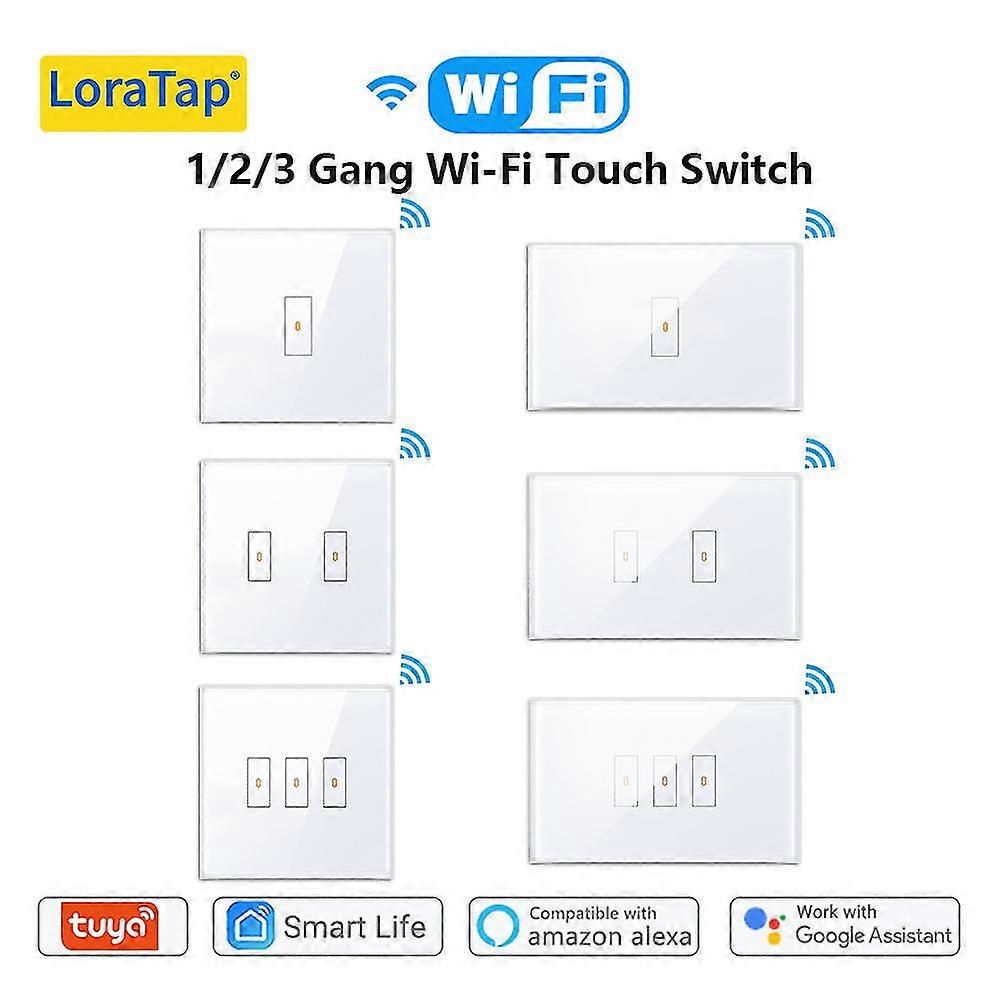 Loratap Tuya Smart Life 1,2,3 Gang Eu/us Light Touch Panel Switch App Remote Control Timing Voice Operate Via Google Home Alexa