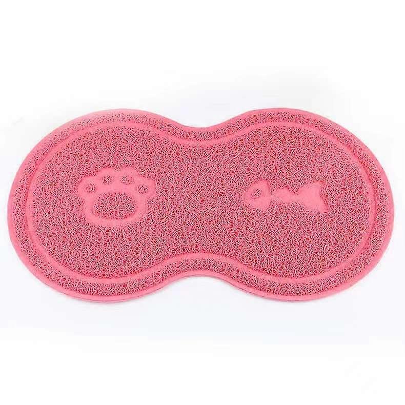 PVC שטיחון מזון לחיות מחמד מונע החלקה שטיחון האכלה לחיות מחמד עמיד למים לחיות מחמד, מגש האכלה לחיות מחמד לחתולים וכלבים (ורוד)