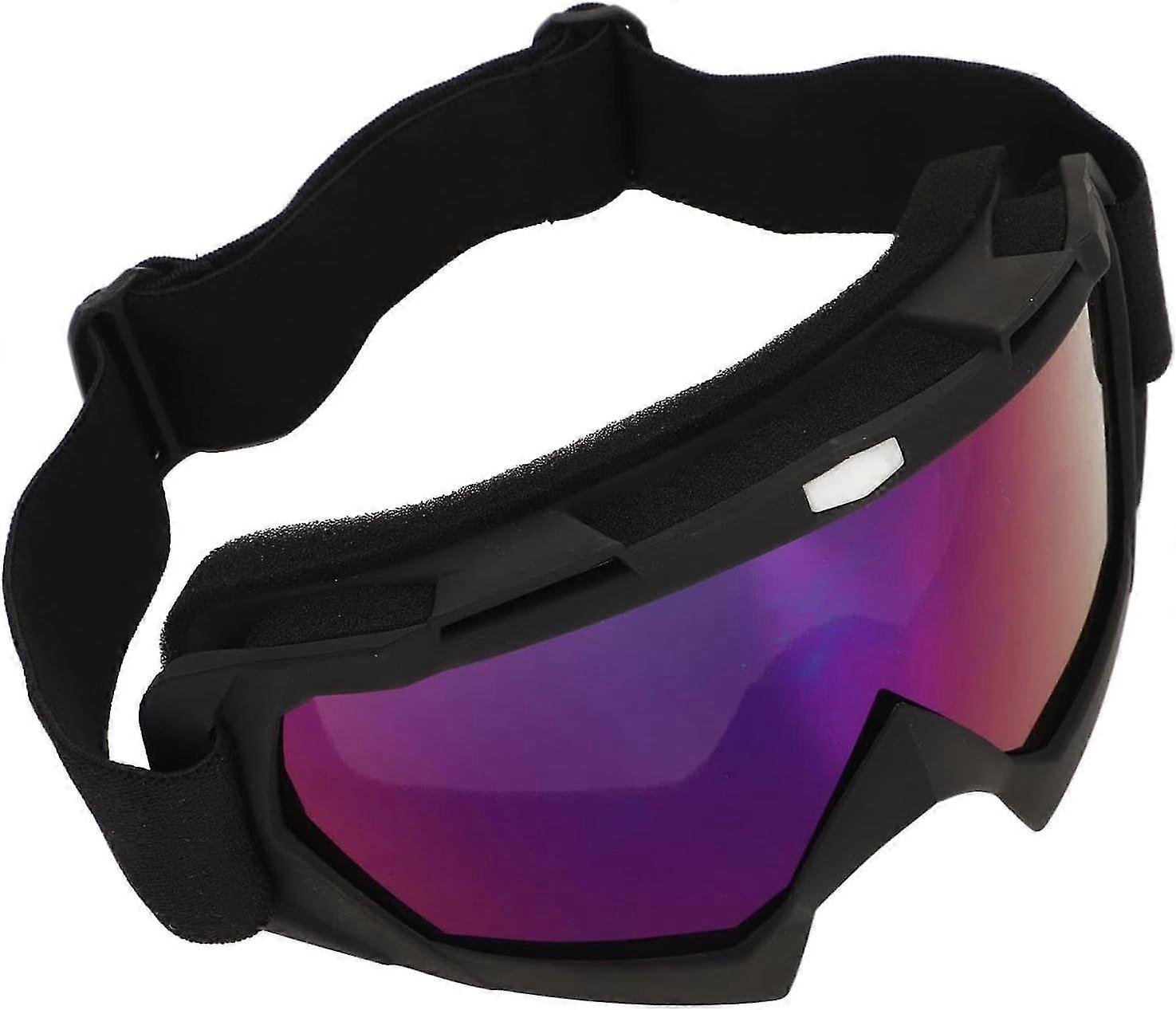 Matte Black Windproof Motorcycle Goggles - Oversized OTG Ski Goggles for Mountain Biking - Unisex Design
