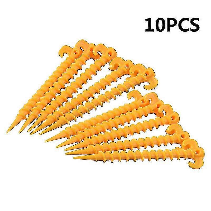 10Pcs Plastic Screw Tent Hook Stakes