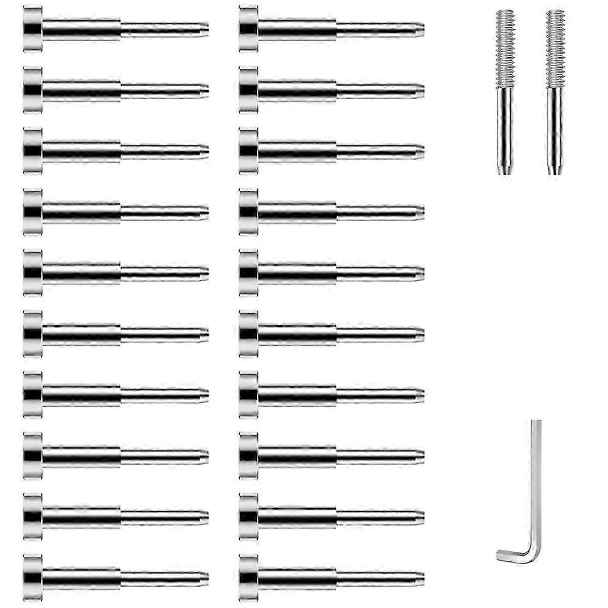 20Pack Invisible Cable Railing Kit suitable for 1/8In Wire Rope, SST316 Invisible Swage Tensioner Completely Hidden Cable Railing