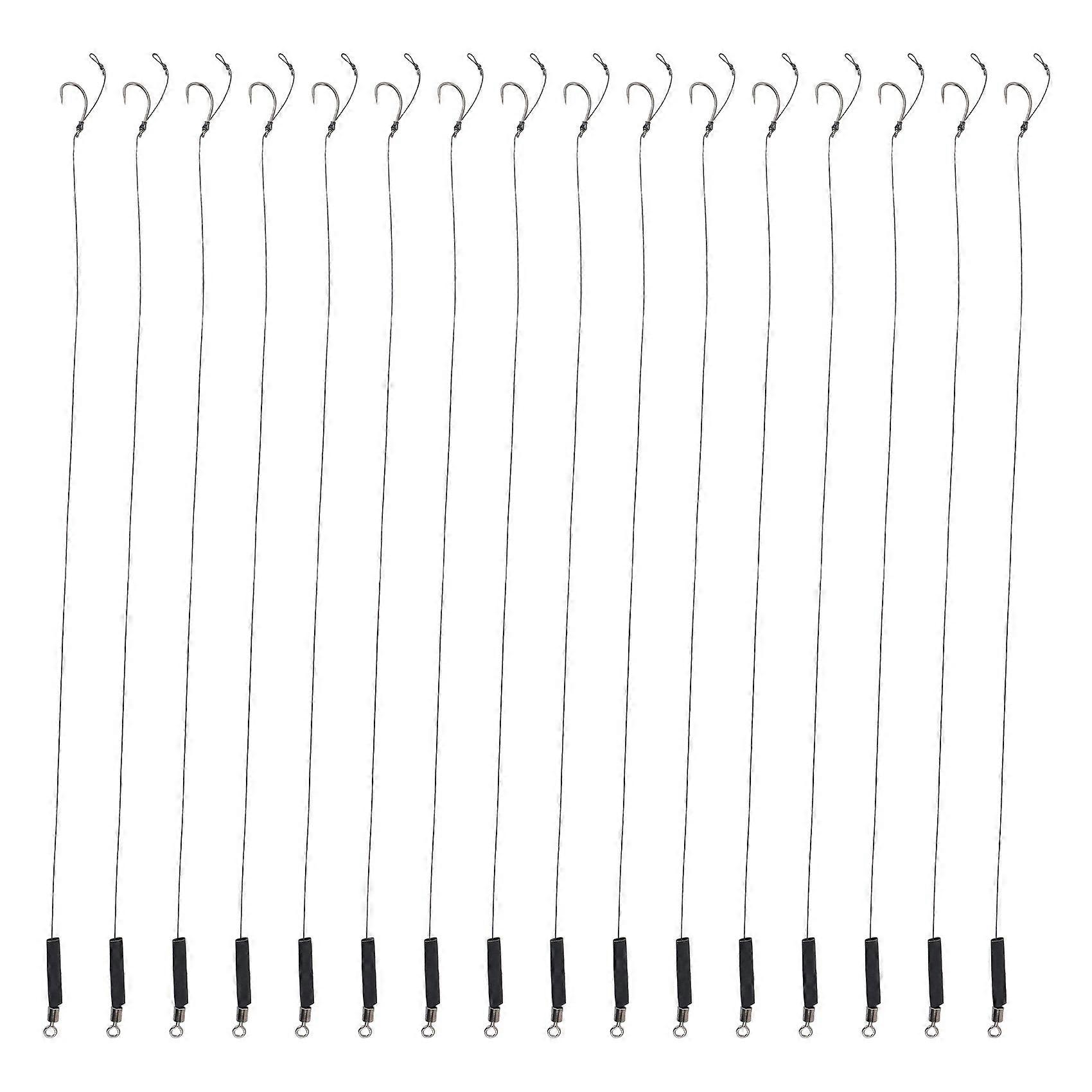 18Pcs 12lb Fishing Hair Rigs Assorted Hand Tied Carp Fishing Barbless Hooks