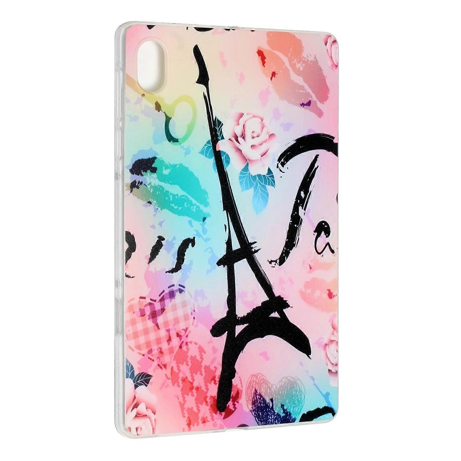 Tablet Case For Lenovo Tab 6 10.3 Painted TPU Tablet Case(Rose Tower)