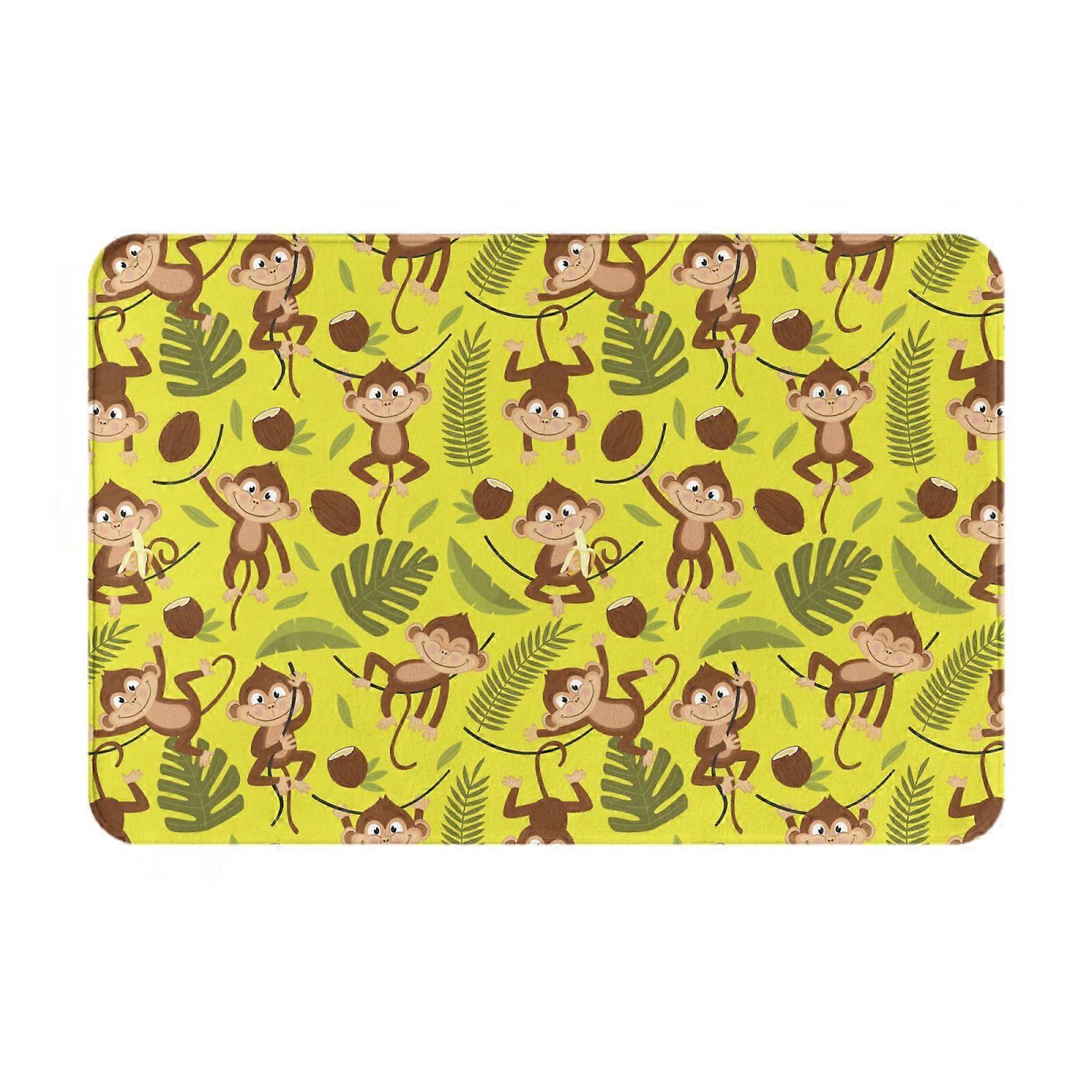 جوز الهند ورقة الموز ممسحة داخلية غير قابلة للانزلاق الحصير الباب الأمامي الحصير قابل للغسل للمدخل ، الأرضية داخل الباب الخلفي الشرفة في الهواء الطلق داخلي 16x24in