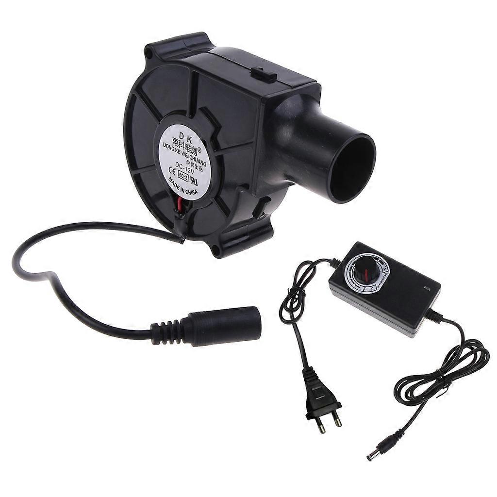 US/EU Plug BBQ Fan Air Blower 12V Large Air Flow 110V 220V AC Powered Fan Variable Speed Controller Picnic Barbecue Tool