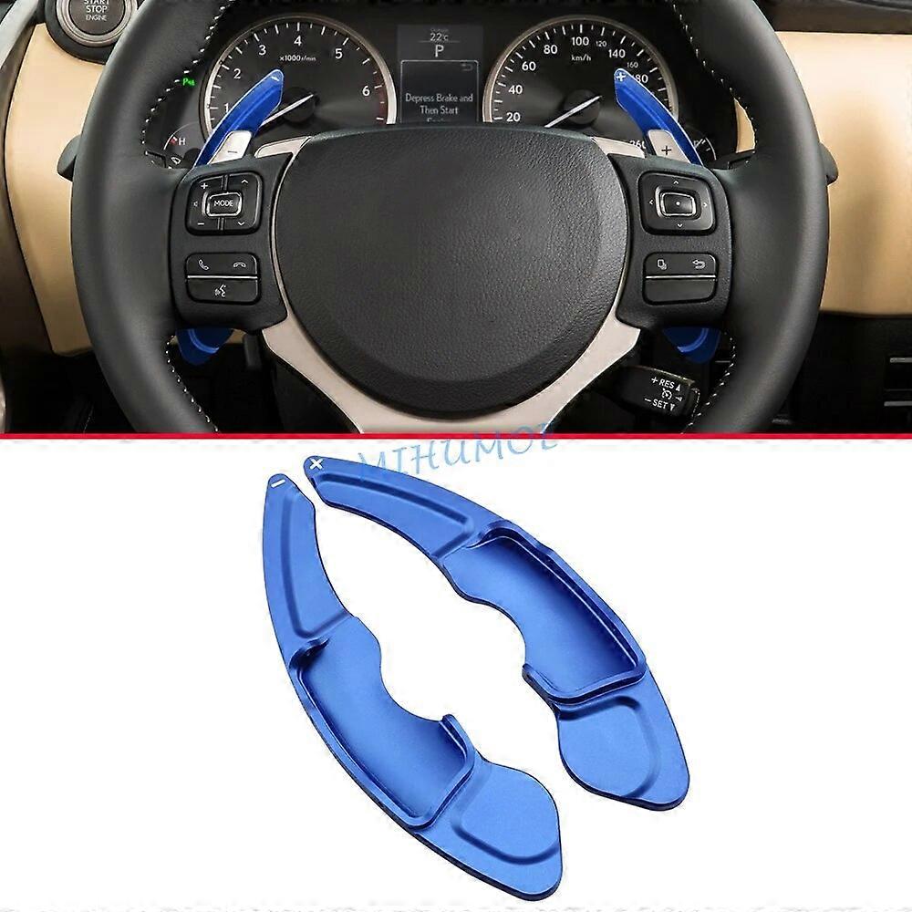 Motor Vehicle ControlsFor Lexus NX 2015-2021, IS 2014-2022 Aluminum Steering Wheel Paddle Shifter Extension Gear Shift Trims Blue