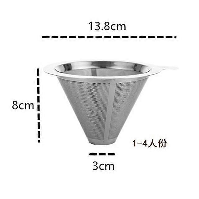 Reusable Coffee Filter Tea Strainer Stainless Steel Cone Coffee Filter Baskets Mesh Strainer Coffee Dripper With Stand Holder