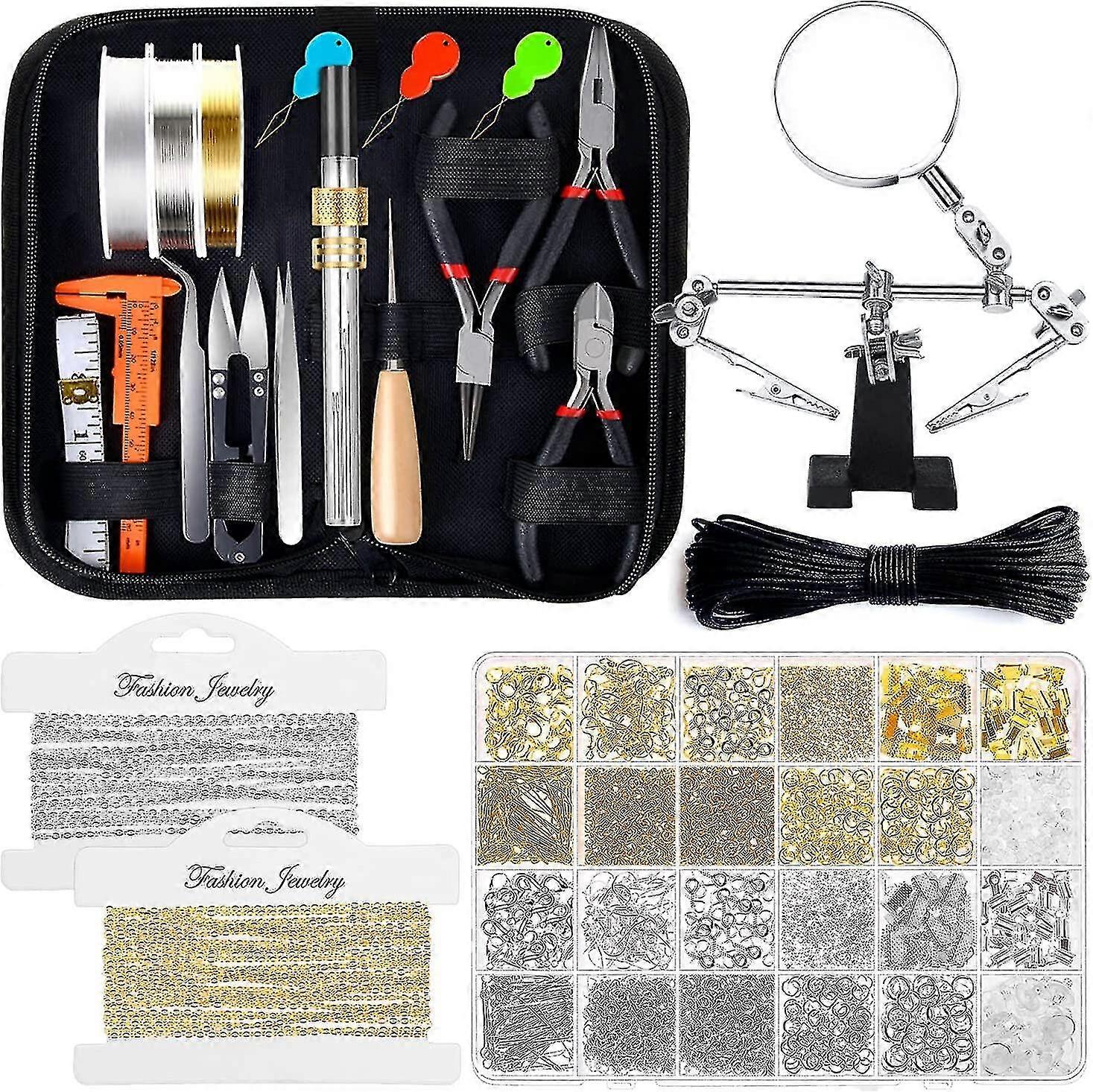 Schmuck Making Kit Ledertasche Werkzeug Set Wartungsassistent (schwarze Zange) T-x