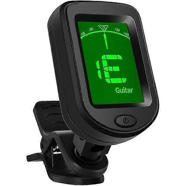 Guitar Tuner Clip-On, gitarrtillbehör Digital stämapparat med val för akustisk gitarr, elgitarr, bas