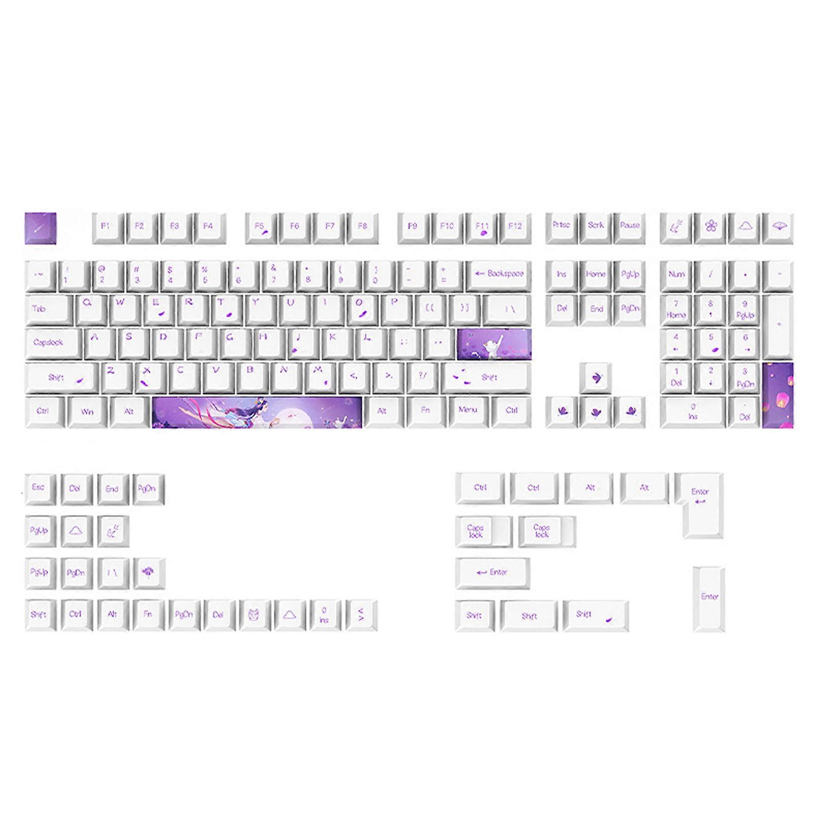 130 för Key Cherry Profil Keycap PBT DYE-SUB Elektroniskt spel GMK Keycap Set