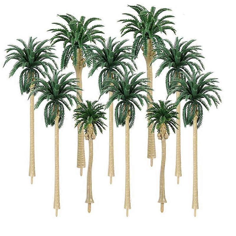15pcs Plastic Palm Tree Diorama Scenery Model Artificial Plant Simulation Coconut Tree Sand Table Model Tactical Prop Home Decor