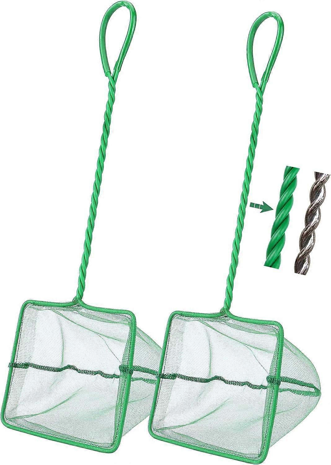 2 Pcs Aquarium Fish Net, Fine Mesh Quick Catch Fish Net for Fish Tank (12.6cm) (5 inch)