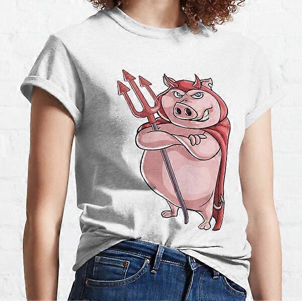 Halloween Devil Pig Classic T-skjorte-RK37907