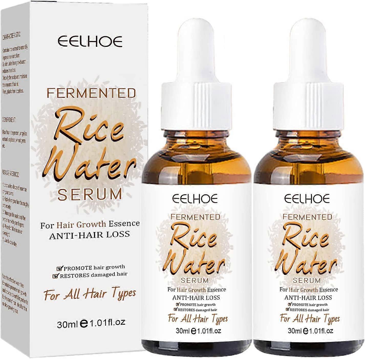2Pcs סרום מי אורז מותסס PurAect, סרום לצמיחת שיער במי אורז לשיער דליל ונשירת שיער, מי אורז לצמיחת שיער, נגד נשירת שיער, Pro