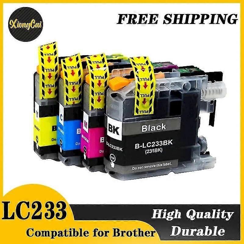 high quality4pcs Lc233 Compatible Ink Cartridge For Brother Lc 233 Dcp-j562dw Dcp-4120dw Mfc-j480dw Mfc-j4620dw Ink Cartridge Lc233 Full Ink