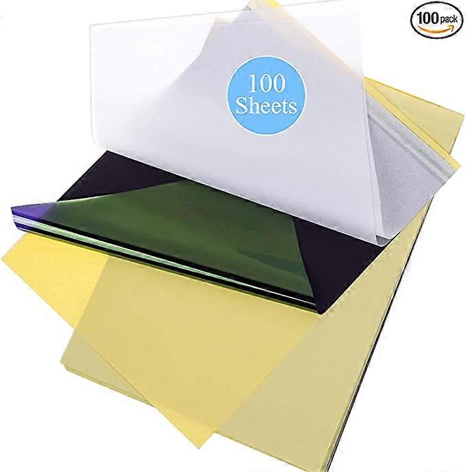 100 PCS Tattoo Transfer Paper Tattoo Stencil Paper, 4 Layers 8.5" x 11" A4 Size Tattoo Thermal Stencil Paper