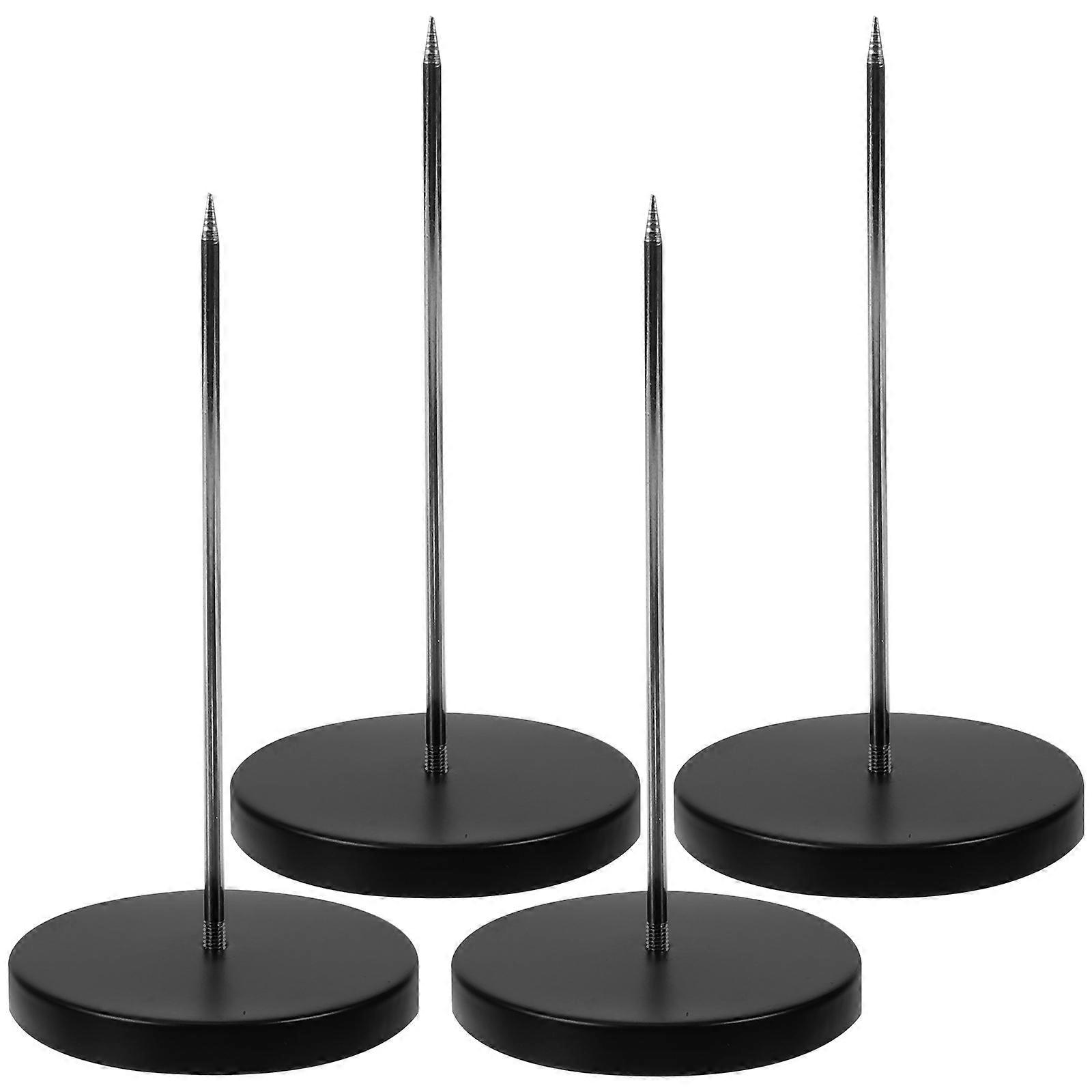 1 Set 4Pcs Detachable Receipt Holders Desktop Paper Menu Holders (Black)