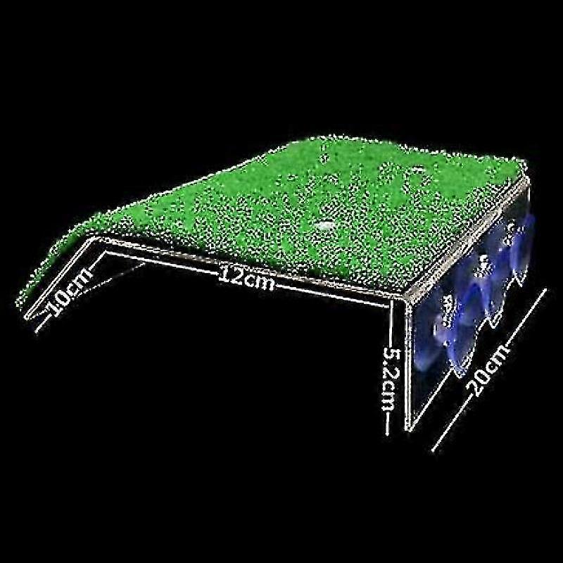 Sea Turtle Sunning Platform Ramp Rest Terrace Reptile Ladder & Artificial Grass Aquarium Decoration
