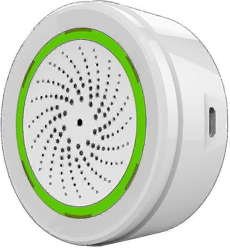 Z-wave Plus Siren Alarm com alertas de estroboscópico, suporte a carga USB e com bateria de backup funciona com smartthings, 105db