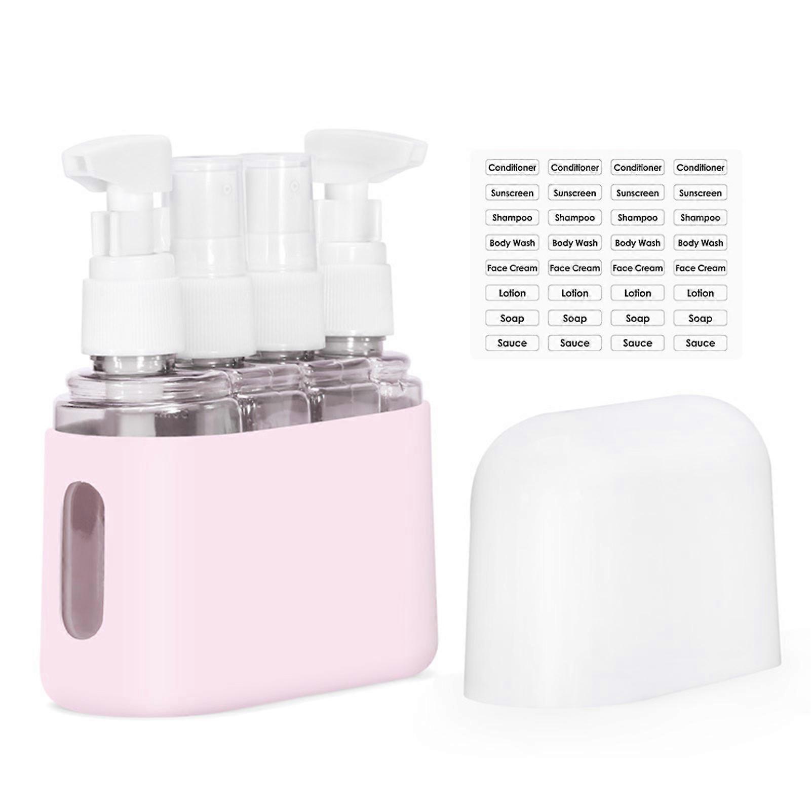 1 Set 200ML Silicone Refillable Bottle with Label Portable Leak Proof BPA Free Reusable Lotion Shampoo Mouthwash Cosmetic Empty Travel Container