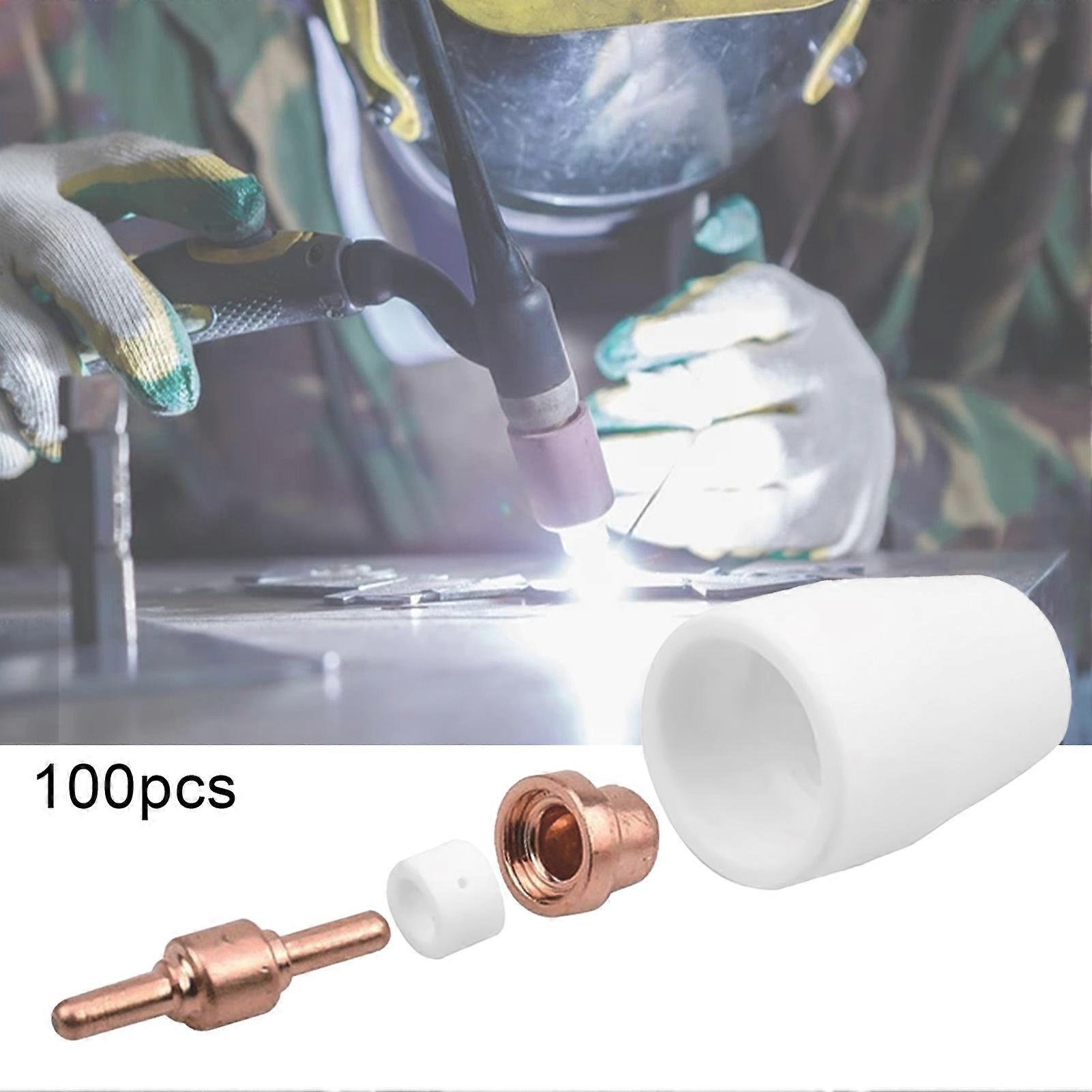 100Pcs PT31 LG40A Plasma Cutter Consumable Sturdy Easy to Install Compact Professional Electrode Tip Kit for Workshop Mengxi