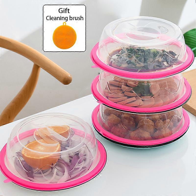 Stackable Plastic Microwave Food Cover Reusable Splash-Proof Clear Refrigerator Preservation Lid Kitchen Universal Accessories