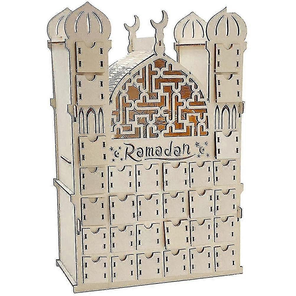 Ramazan Takvimi, 30 Çekmeceli Ahşap Yeniden Kullanılabilir Takvim, Bayram Mübarek Dekorasyonu, Ramazan Calenda