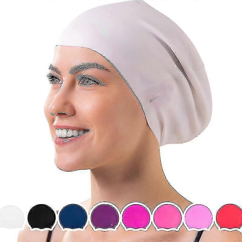 Adult Long Hair Swimming Cap - Waterproof Silicone Cap for Braids and Dreadlocks Zekai VCNMR