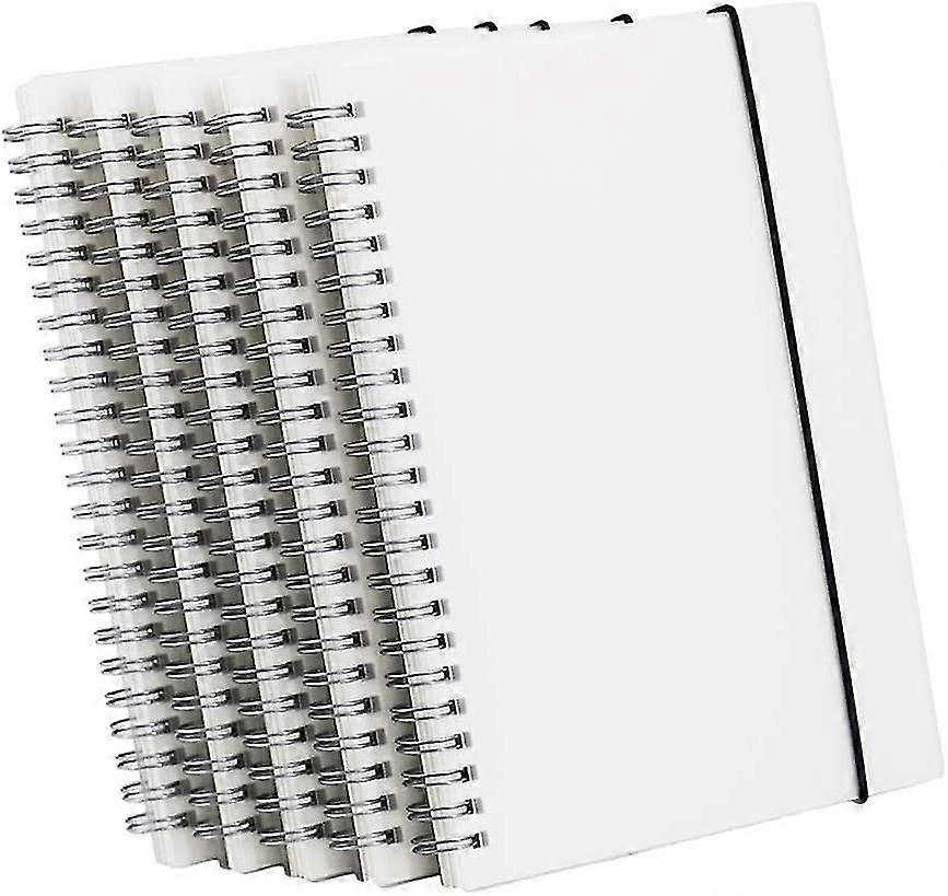 5 Pack Clear Hardcover Spiral Notebook Notebooks For Writing Journals, 80 Sheets, 8.5" X 5.7" (blank)