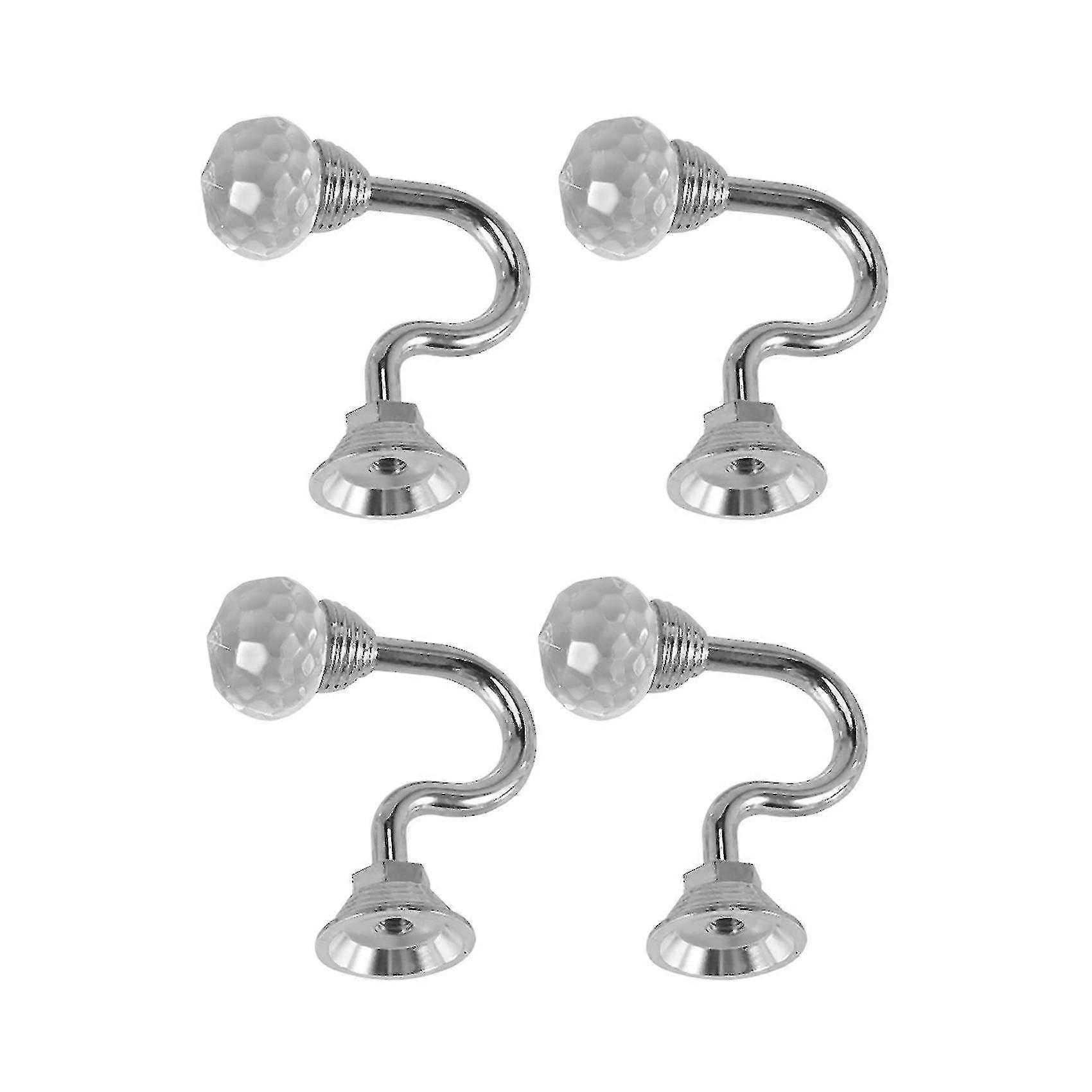 4 Pcs Clear Mounted Ain Holdbacks (silver )
