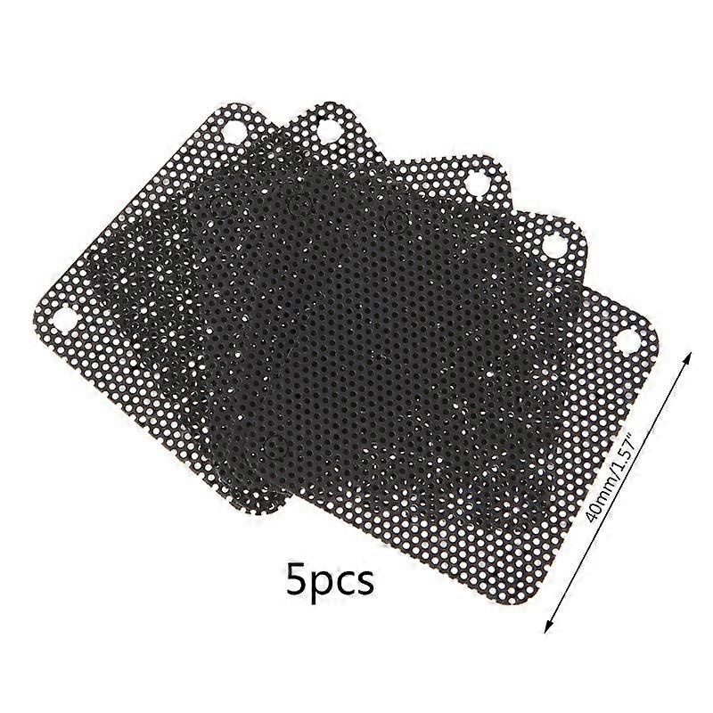 5PCS PVC Fan Dust Filter PC Dustproof Case Cuttable Computer Mesh Cover 40mm Mesh Black