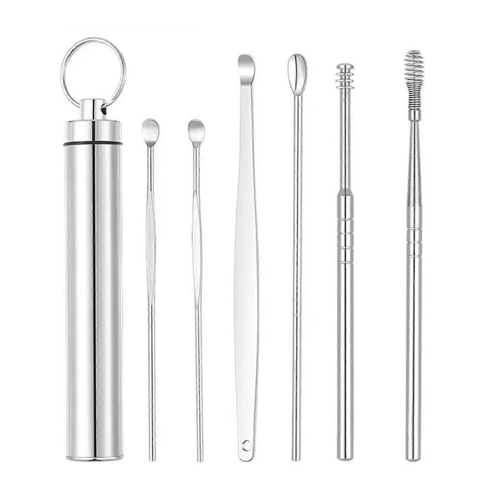 1 Set Ear Wax Cleaner Reusable Polished Surface Professional Spiral Earwax Remover Ear Pick Cleaning Tool Kit