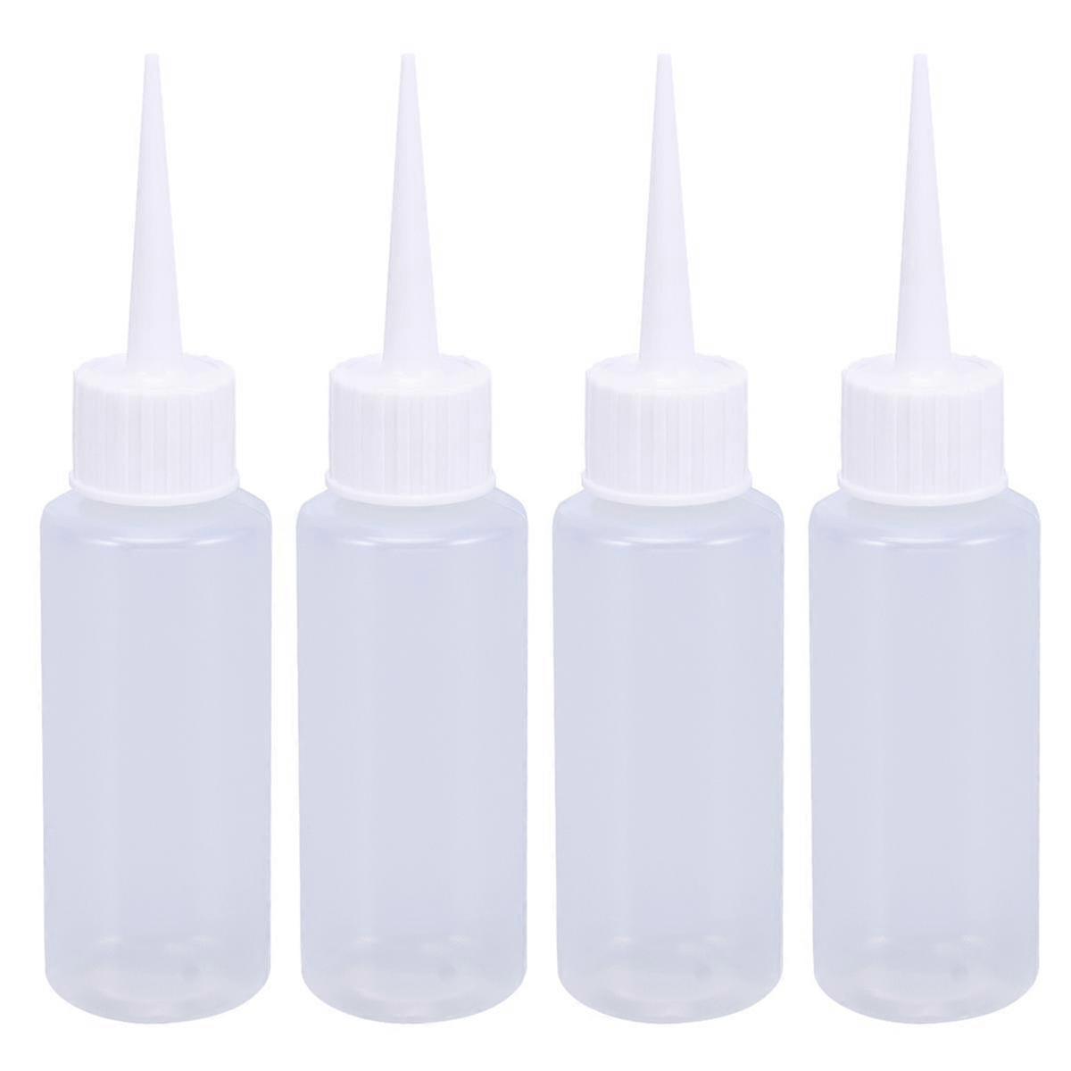 4PCS 50ML Plastic Squeeze Bottles Dispenser For Liquid Glue Construction(White)