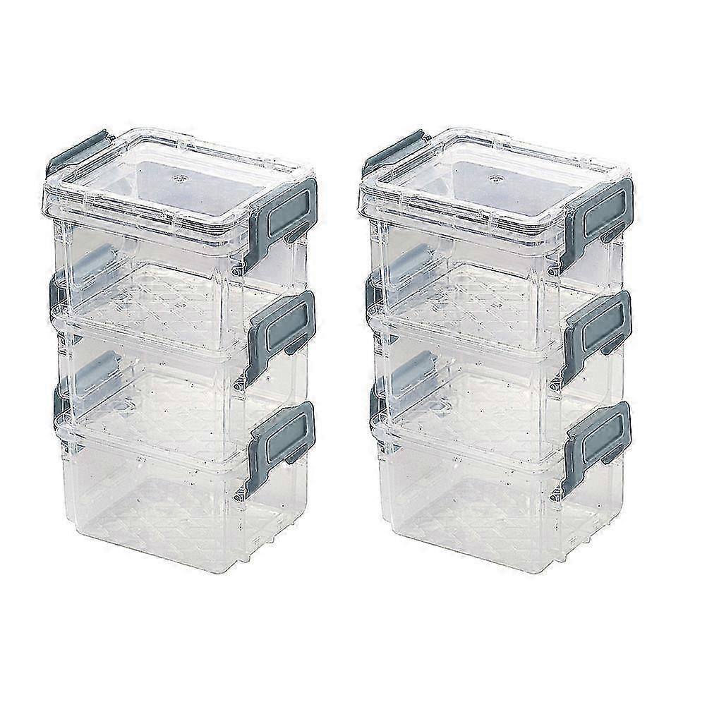 6 Pcs Desktop Storage Cases Transparent Jewelry Organizers Stackable Boxes