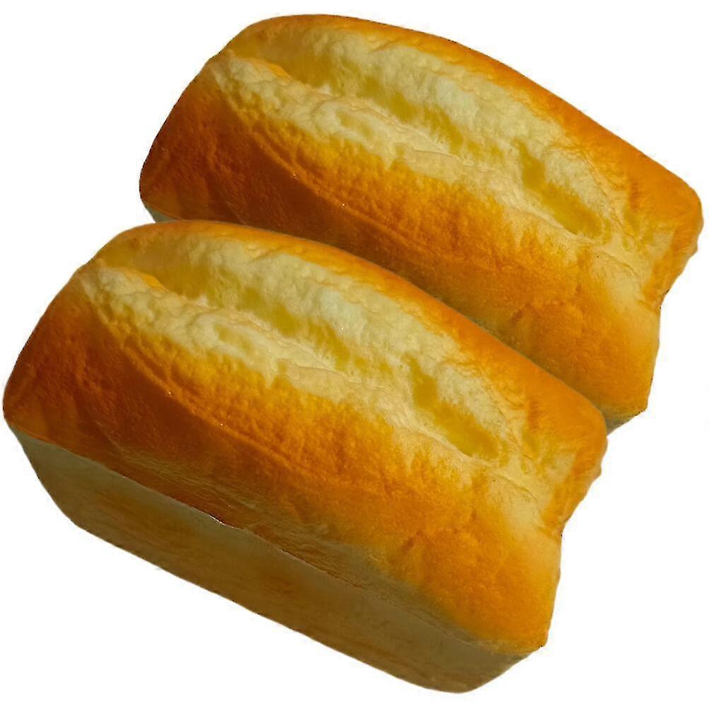 2pcs Lifelike Bread Model Fake Bread Decoration Simulation Realistic Bread Model Showcase Model