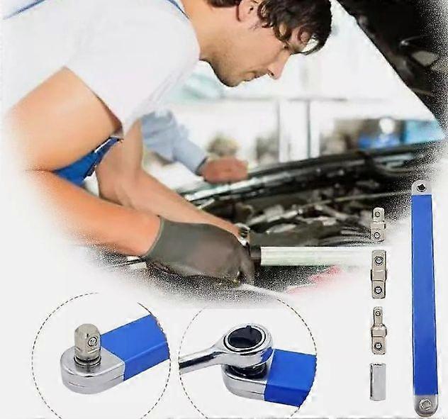 Offset Extension Wrench Set Ratchet Spanner Wrench Extender with Adapter Socket