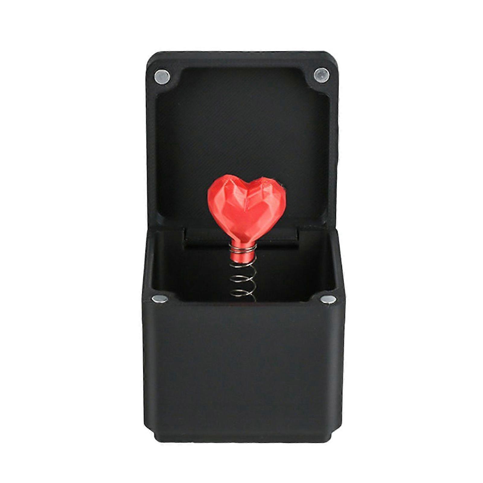 Pop Up Box Ornament Red Rose And Red Love Heart in Box 3D Printed Box with Poo Skull Inside Gag Gift for Christmas Birthday Valentine's Day