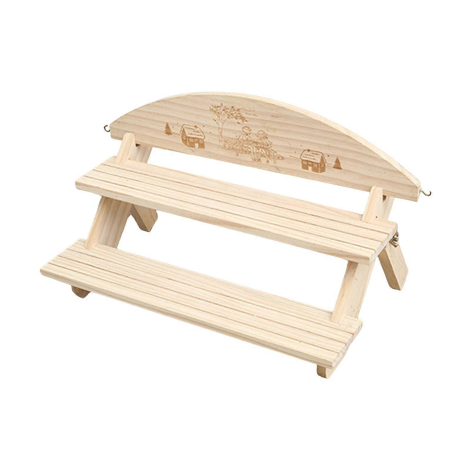 Multi-layer Desktop Storage Rack Wooden Display Stand Smooth Edge Burr Free Stable Construction Plant Stand Display Shelf
