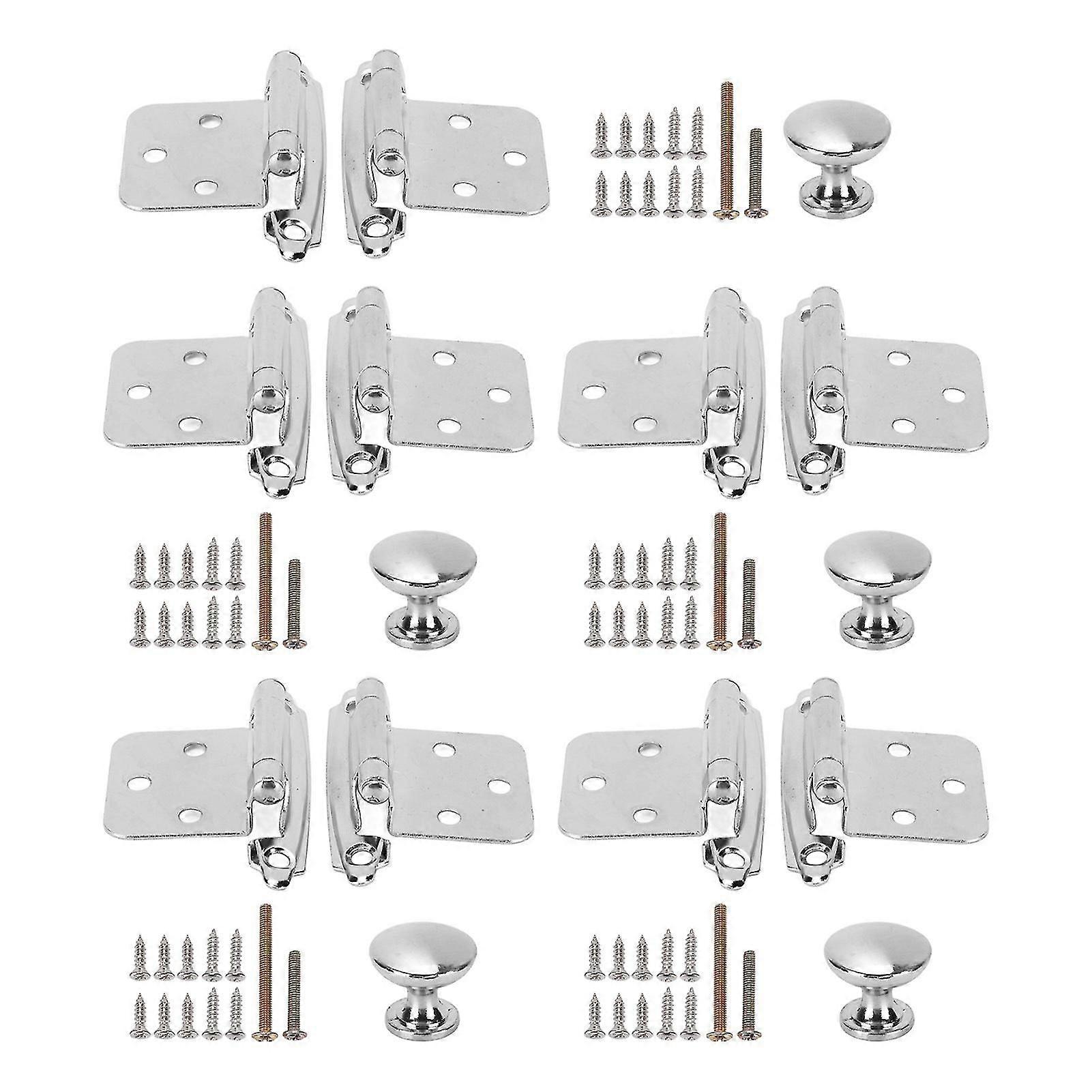 Self Closing RV Trailer Hinges with Knob Set for Variable Overlay Cabinets in Kitchen, Bath and Office