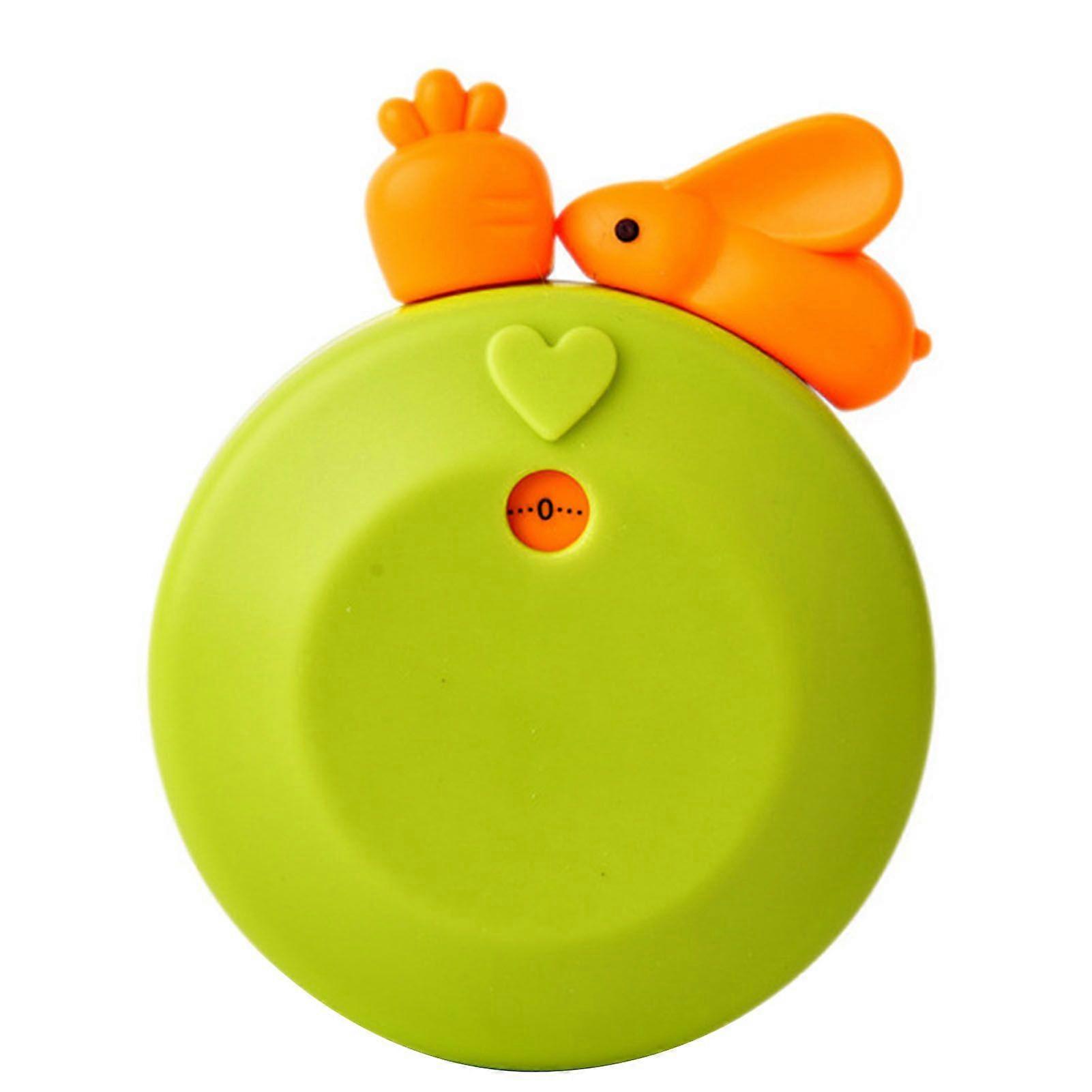Kitchen Timer Cute Cartoon Adsorption Type Mechanical Countdown Timer for Classroom Home Laboratory Reading Room Green