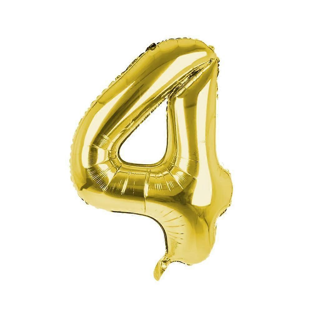 Cijfer Ballon '4'  Goud (100cm)
