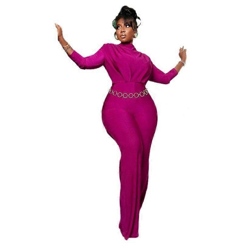 Women's Temperament Slimming Half High Neck High Waist Casual Jumpsuit