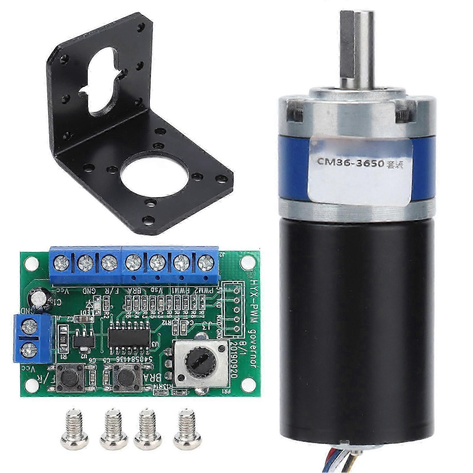 Gear Motor Speed Reduction Planetary Brushless D Shaft DC 12V Set Kit with Controller85RPM