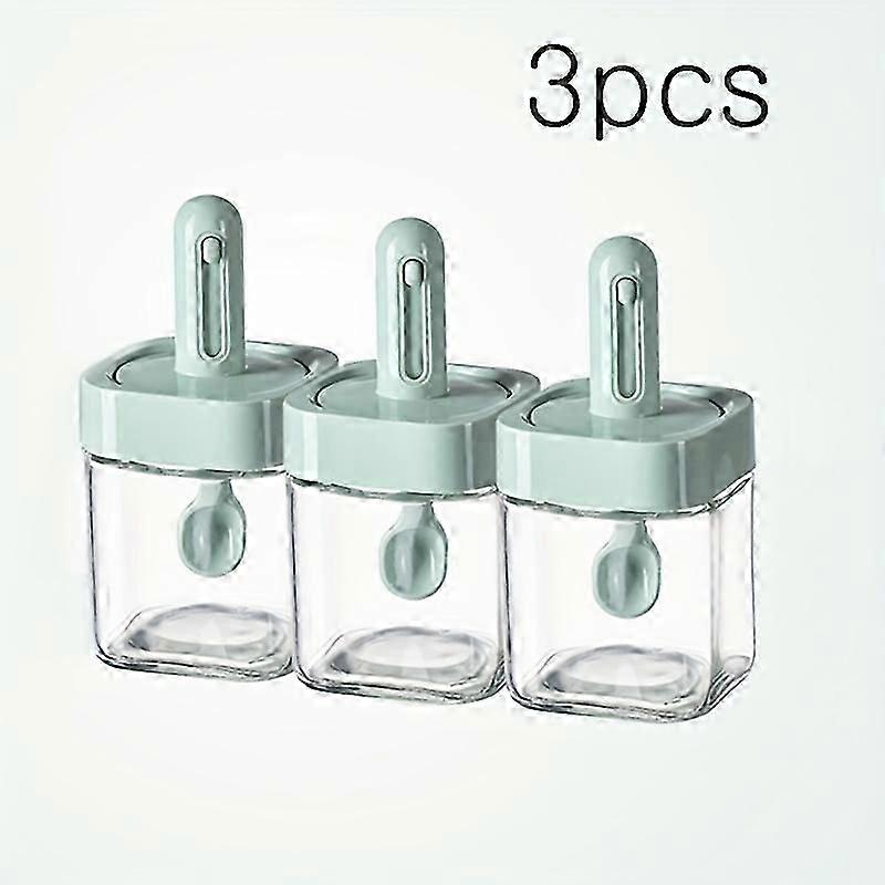 3pcs, Seasoning Pot, Kitchen Spice Jar, Seasoning Containers, Salt And Pepper Jar, Pepper Contaniers, Seasoning Storage With Lid, Food Storage Box Wit