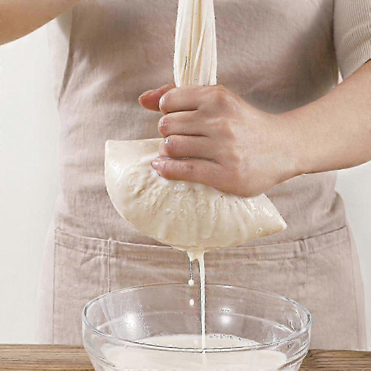 Sacs de lait de noix en tissu de coton Sacs de passoire en tissu Compale avec filtrage Sacs filtrants de cuisine réutilisables Compale avec passoire à yaourt au thé F26